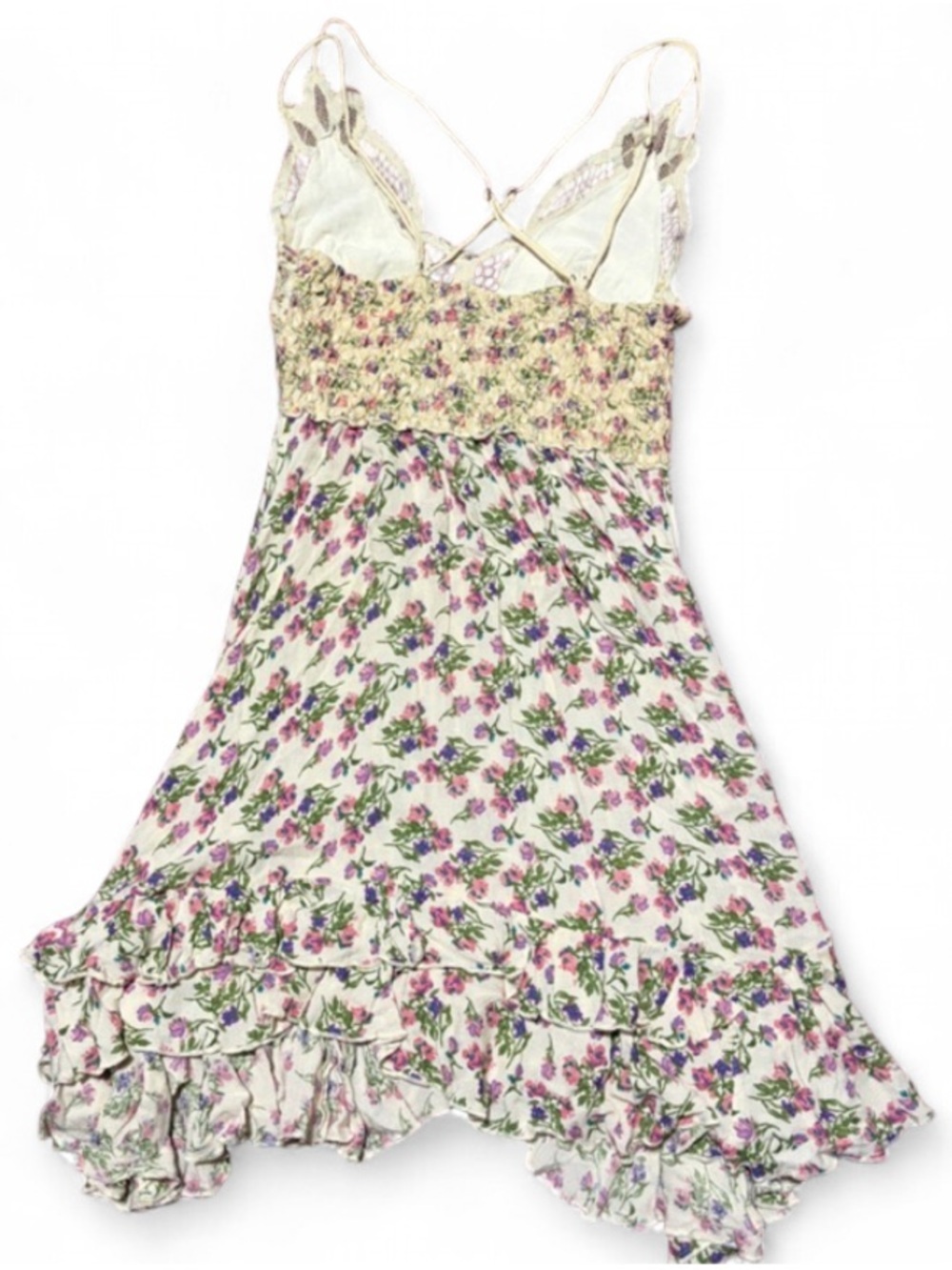 Free People Adella Slip Mini Dress Floral Lace Boho FP One Cottagecore - Picture 3 of 6